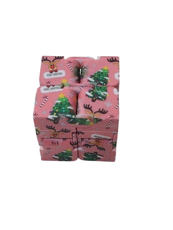 Unbranded Other - Christmas Infinity Cube Fidget Toy Holiday Sensory Magic Folding Cube Pink